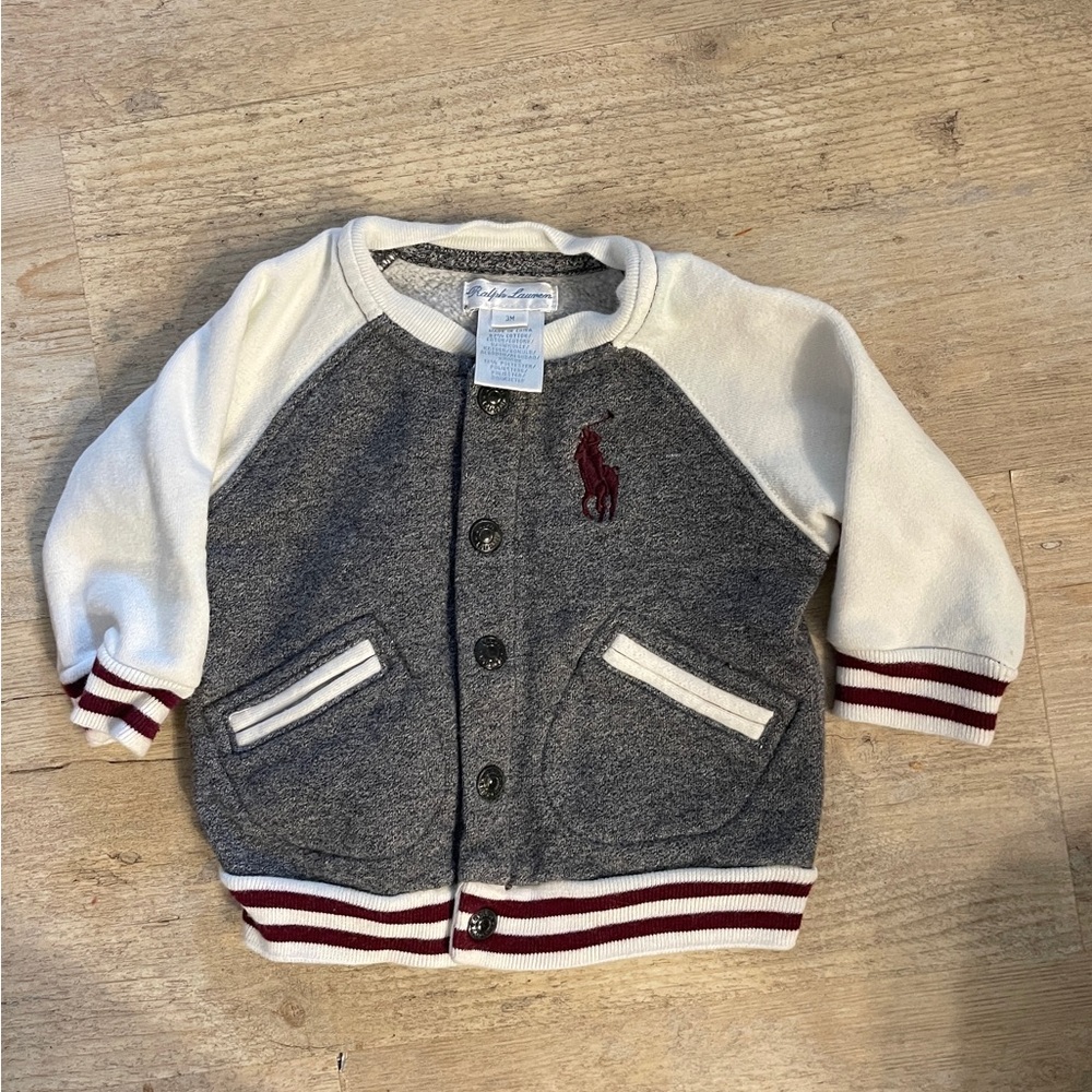 Polo by Ralph Lauren Kids Gray and Cream Sweater